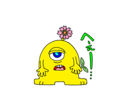 Floral monster sticker #6683107