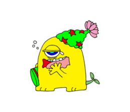 Floral monster sticker #6683117