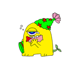 Floral monster sticker #6683117