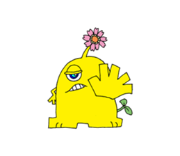 Floral monster sticker #6683128