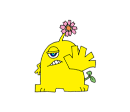 Floral monster sticker #6683128