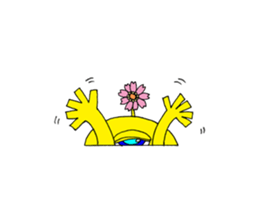 Floral monster sticker #6683134