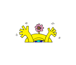 Floral monster sticker #6683134