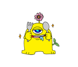 Floral monster sticker #6683136