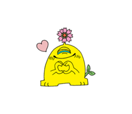 Floral monster sticker #6683140