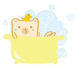 Block bear&Orange rabbit sticker #6683852