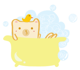 Block bear&Orange rabbit sticker #6683852