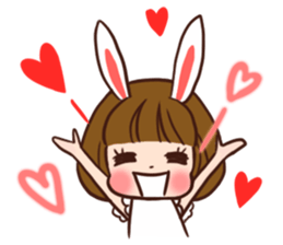 Rabbit  ear  girls sticker #6686624