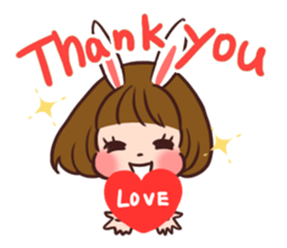 Rabbit  ear  girls sticker #6686625