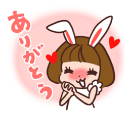 Rabbit  ear  girls sticker #6686626