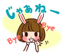 Rabbit  ear  girls sticker #6686628