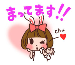 Rabbit  ear  girls sticker #6686630
