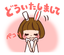 Rabbit  ear  girls sticker #6686631