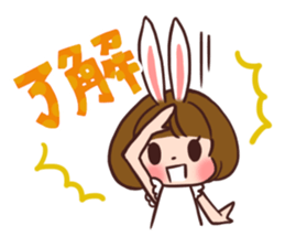 Rabbit  ear  girls sticker #6686632