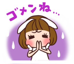 Rabbit  ear  girls sticker #6686635