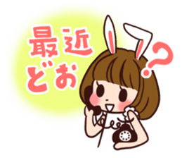 Rabbit  ear  girls sticker #6686637
