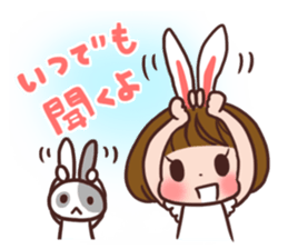 Rabbit  ear  girls sticker #6686638
