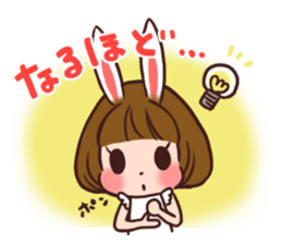 Rabbit  ear  girls sticker #6686639