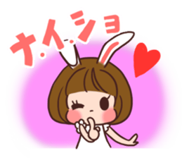 Rabbit  ear  girls sticker #6686640