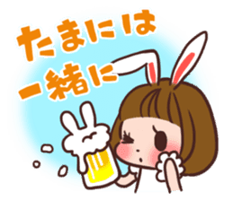 Rabbit  ear  girls sticker #6686644