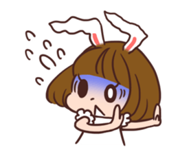 Rabbit  ear  girls sticker #6686645