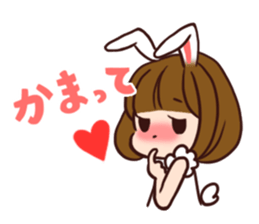 Rabbit  ear  girls sticker #6686646