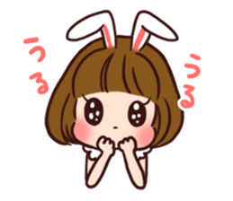Rabbit  ear  girls sticker #6686647
