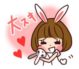 Rabbit  ear  girls sticker #6686648
