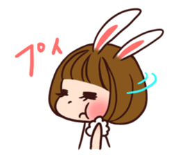 Rabbit  ear  girls sticker #6686649