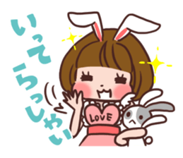 Rabbit  ear  girls sticker #6686650