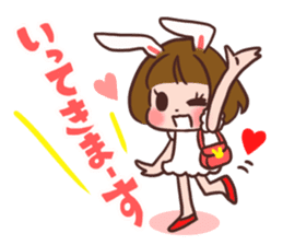 Rabbit  ear  girls sticker #6686651