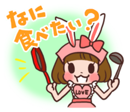 Rabbit  ear  girls sticker #6686653