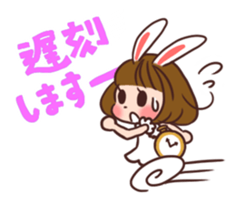 Rabbit  ear  girls sticker #6686654