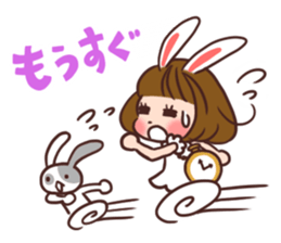 Rabbit  ear  girls sticker #6686655