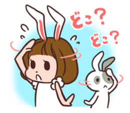 Rabbit  ear  girls sticker #6686656