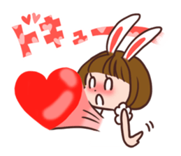 Rabbit  ear  girls sticker #6686657