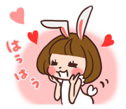Rabbit  ear  girls sticker #6686658