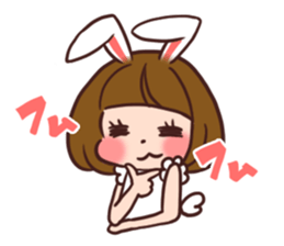 Rabbit  ear  girls sticker #6686659