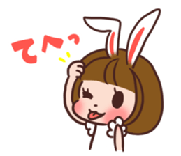Rabbit  ear  girls sticker #6686660