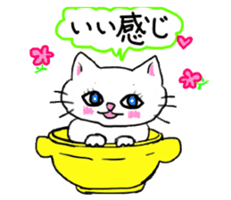 A white cat and the friends sticker #6686793