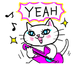 A white cat and the friends sticker #6686794