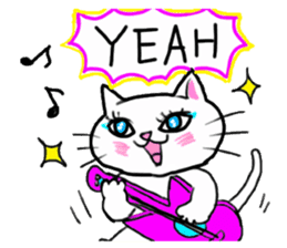 A white cat and the friends sticker #6686794