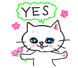 A white cat and the friends sticker #6686796