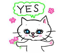 A white cat and the friends sticker #6686796