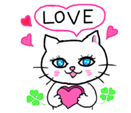 A white cat and the friends sticker #6686799