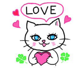 A white cat and the friends sticker #6686799