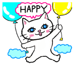 A white cat and the friends sticker #6686804