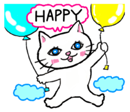 A white cat and the friends sticker #6686804