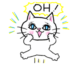 A white cat and the friends sticker #6686814