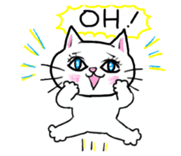 A white cat and the friends sticker #6686814